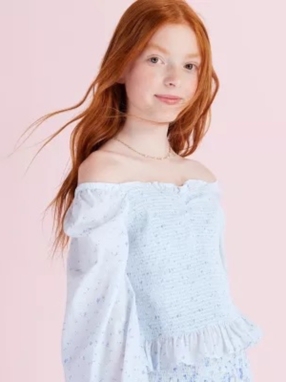LoveShackFancy x Target Girls' Scarlett Smocked Long Sleeve Top